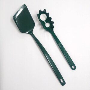 Copco and Ultratemp Solid Spatula and Pasta Spoon Hunter Green